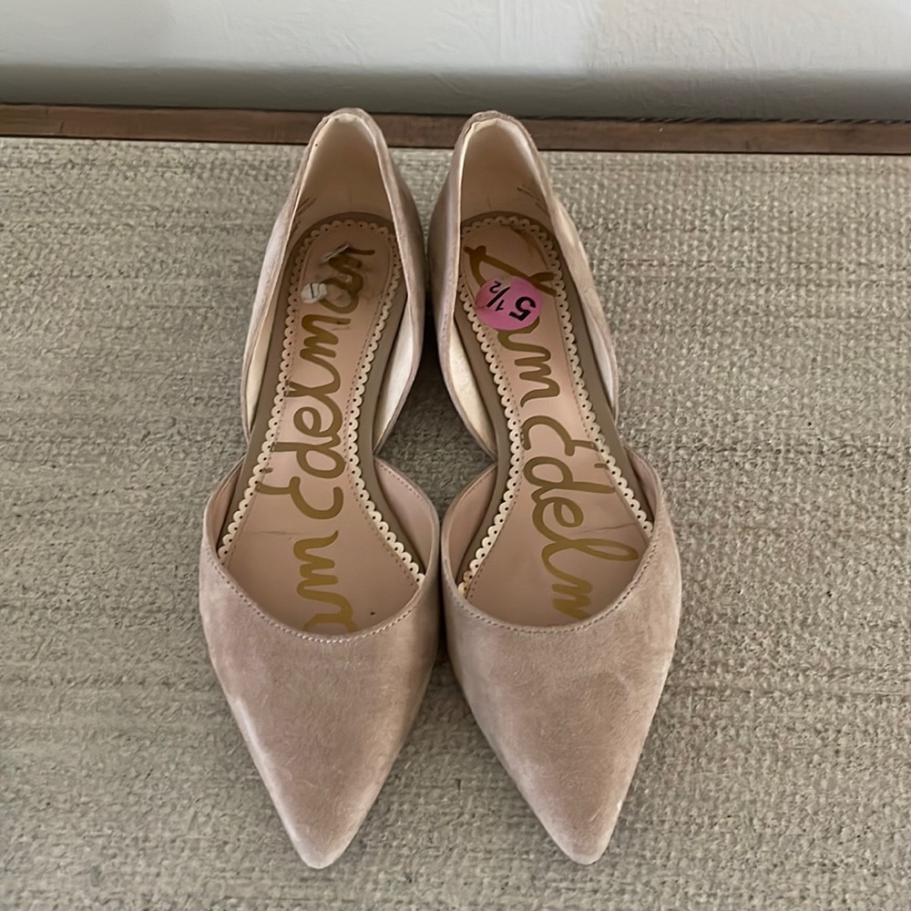 Sam Edelman O’Dorsey tan suede pointed toe flat